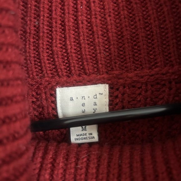 A New Day - Red Cowl Neck Sweater Dress - size M - Picture 2 of 2